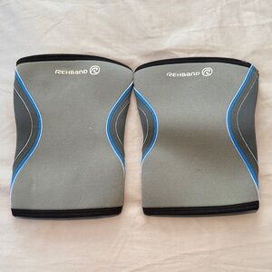 Rehband Gray and Blue Knee Sleeves Size Large